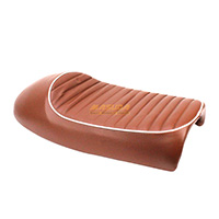 ASIENTO MOTO COMPLETO CAFE LIGERO BORDE BCO FT125