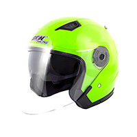 CASCO 3/4 DOBLE MICA MOD. EUROPEO NEON VERDE M