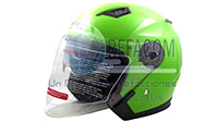CASCO 3/4 DOBLE MICA MOD. EUROPEO NEON VERDE L