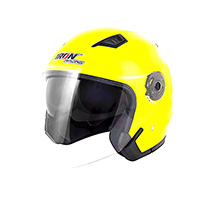 CASCO 3/4 DOBLE MICA MOD. EUROPEO NEON AMARILLO M