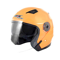 CASCO 3/4 DOBLE MICA MOD. EUROPEO NEON NARANJA M