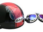 CASCO CHOPPER ROJO C/GOOGLES M-L =BLD-150-2