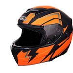 CASCO ABATIBLE DOT ROJO MATE RELAMPAGO L