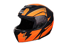 CASCO ABATIBLE DOT ROJO MATE RELAMPAGO L