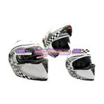 CASCO ABATIBLE RACING DOBLE MICA BLANCO (M)