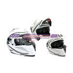 CASCO ABATIBLE RACING DOBLE MICA BLANCO PERLA (M)