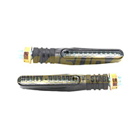 DIRECCIONAL NEGRO MATE 12V 12LED RUNNING BLANCA