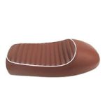 ASIENTO MOTO COMPLETO CAFE OSCURO BORDE BCO FT125