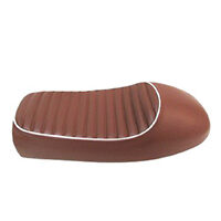 ASIENTO MOTO COMPLETO CAFE OSCURO BORDE BCO FT125