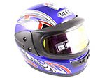 CASCO CERRADO AZUL DOBLE MICA M-L