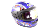 CASCO CERRADO AZUL DOBLE MICA M-L