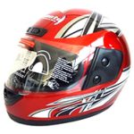 CASCO CERRADO GRAFICO ROJO M-L