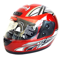 CASCO CERRADO GRAFICO ROJO M-L