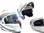 CASCO ABATIBLE RACING DOBLE MICA BLANCO PERLA (XL)