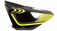 CUBIERTA LATERAL IZQUIERDA NEGRO/AMARILLO FT150S