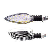 DIRECCIONAL 12V LED FIBRA CARBON LUZ ROJA JGO